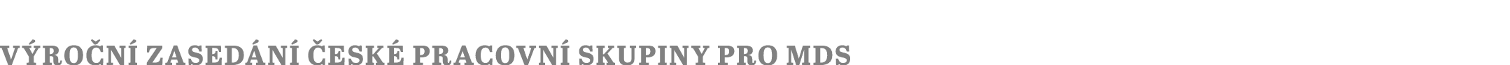 Výroční zasedání České pracovní skupiny pro MDS