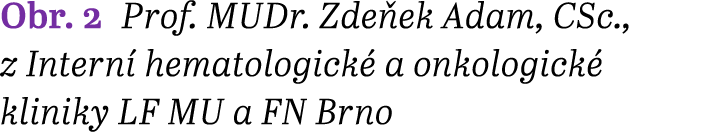 Obr. 2 Prof. MUDr. Zde ek Adam, CSc., z Intern hematologick  a onkologick  kliniky LF MU a FN Brno