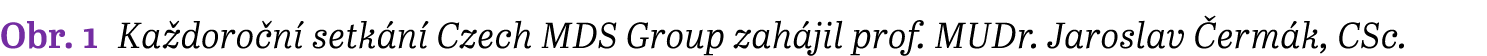 Obr. 1 Ka doro n setk n  Czech MDS Group zah jil prof. MUDr. Jaroslav  erm k, CSc.