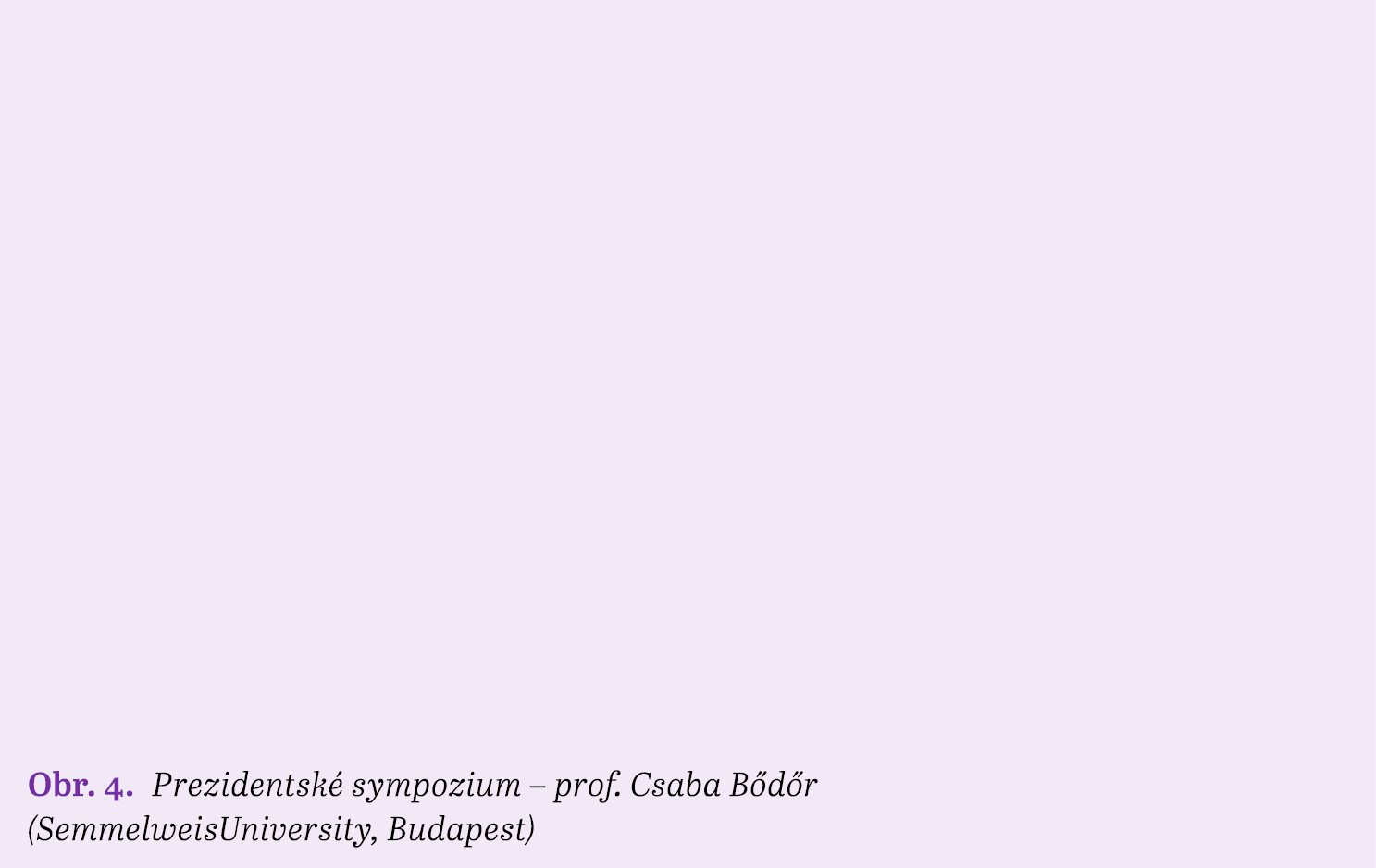 Obr. 4. Prezidentsk sympozium – prof. Csaba B d r (SemmelweisUniversity, Budapest)