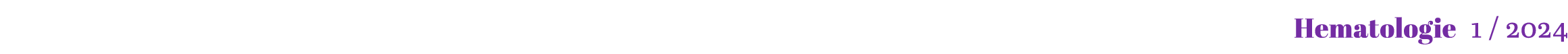 Hematologie 1 / 2024