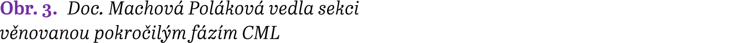 Obr. 3. Doc. Machov Pol kov  vedla sekci v novanou pokro il m f z m CML